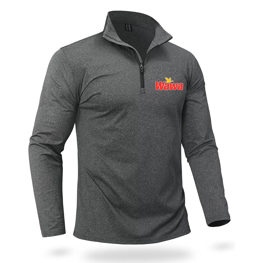 Men's Wawa Gas Station Boladeci Men_s Quarter Zip Pullover Premium Fleece Lined Heather Long Sleeve Golf Shirts Midweight 1_4 Half Zip Sweatshirts
